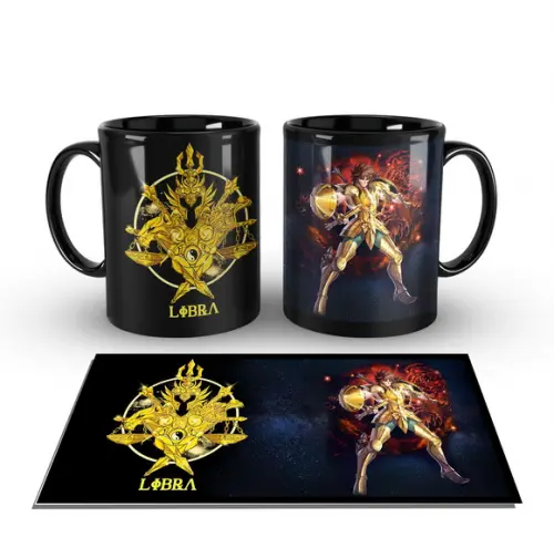 Caneca Preta - SIGNOS - Cavaleiros de Ouro - Libra