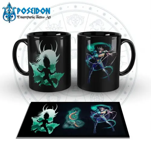 Caneca Preta - SIGNOS - Cavaleiros do Zodíaco - Dragão
