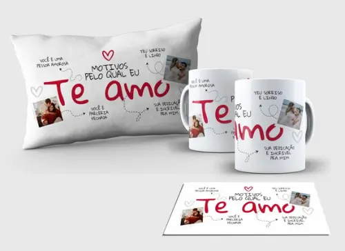 Kit Almofada e Caneca - Love12