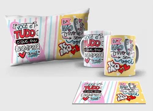 Kit Almofada e Caneca - Love8