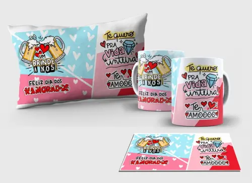 Kit Almofada e Caneca - Love9