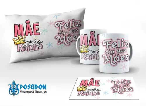 Kit Caneca + Almofada Personalizada - Feliz Dia das Mães A3