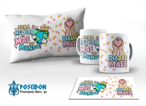Kit Caneca + Almofada Personalizada - Feliz Dia das Mães A2