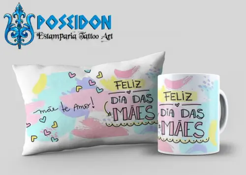 Kit Caneca + Almofada Personalizada "Dia das Mães"