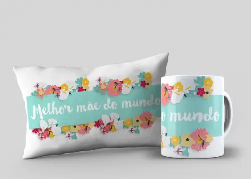 Kit Caneca + Almofada Personalizada Dia das Mães