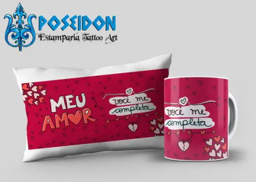 Kit Caneca + Almofada Personalizada "Dia dos Namorados"