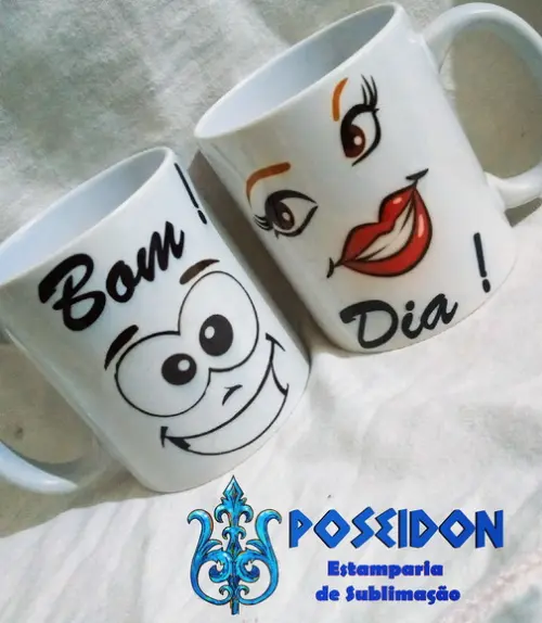 KIT Caneca Branca Personalizada - BOM DIA