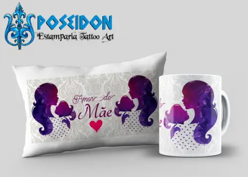 Kit Caneca Branca + Almofada Personalizada