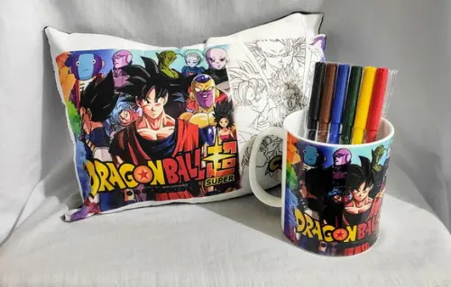 Kit das crianças - Caneca + Almofada + Canetinha - DragonBal