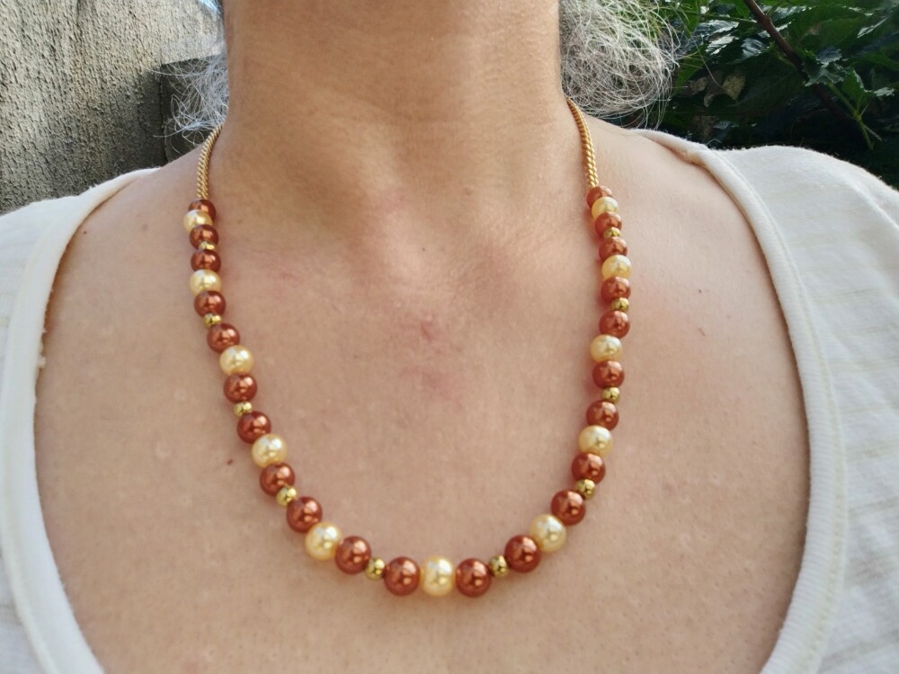 Colar folheado Ouro com Pérolas