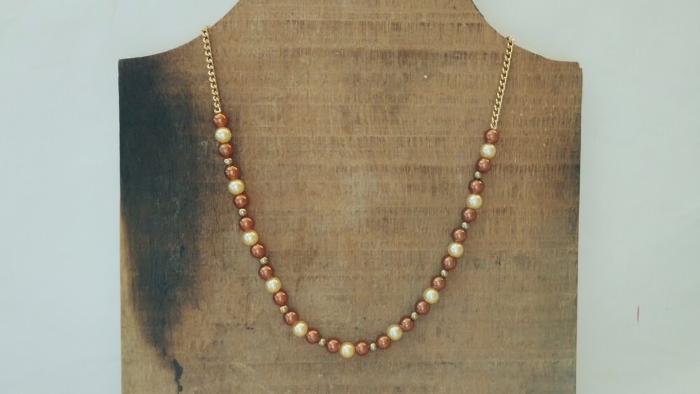 Colar folheado Ouro com Pérolas
