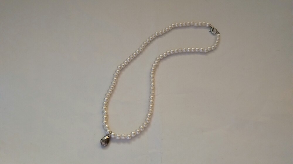 Colar de Pérolas com pingente Prata