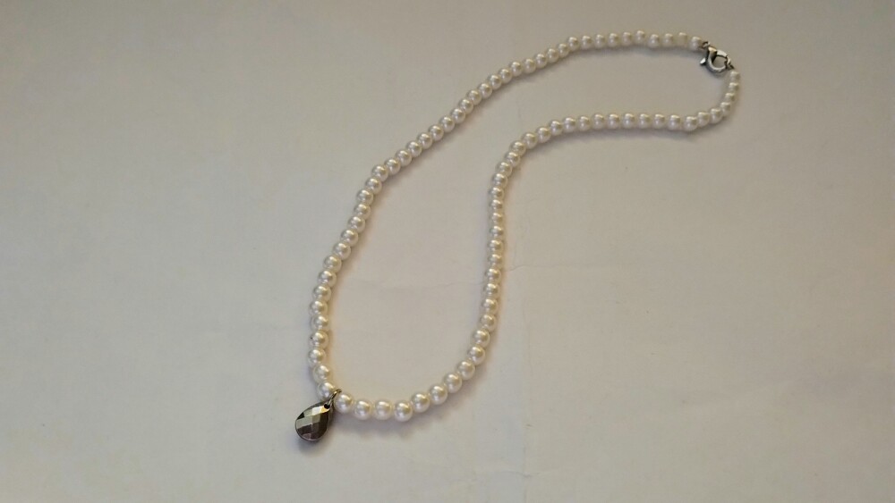 Colar de Pérolas com pingente Prata
