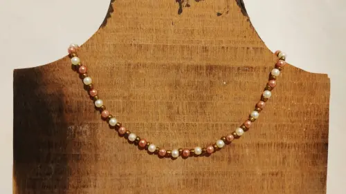Gargantilha de Pérolas rosé e natural