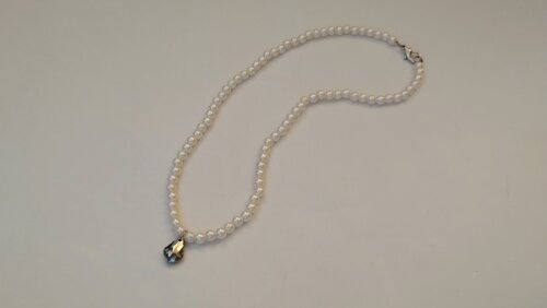 Colar de Pérolas com pingente Aço