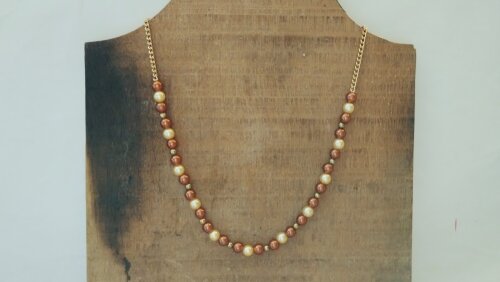Colar folheado Ouro com Pérolas
