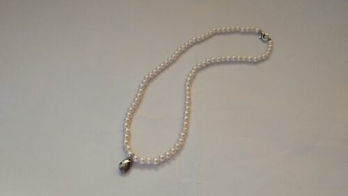 Colar de Pérolas com pingente Prata