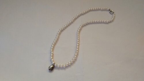 Colar de Pérolas com pingente Prata
