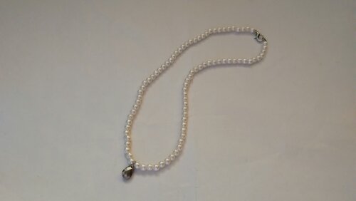 Colar de Pérolas com pingente Prata