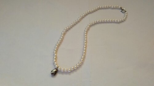 Colar de Pérolas com pingente Prata