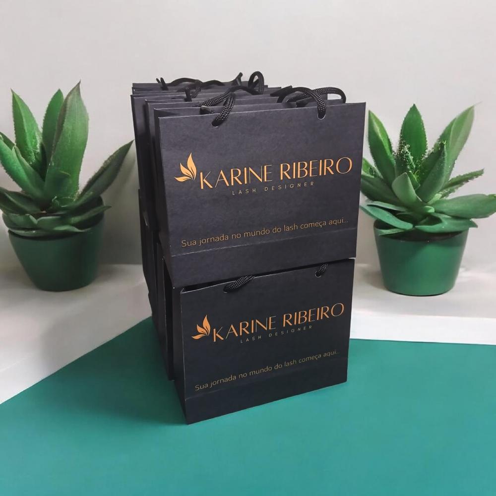 Sacola de Papel Personalizada com Logo - Pacote com 30 Unidades