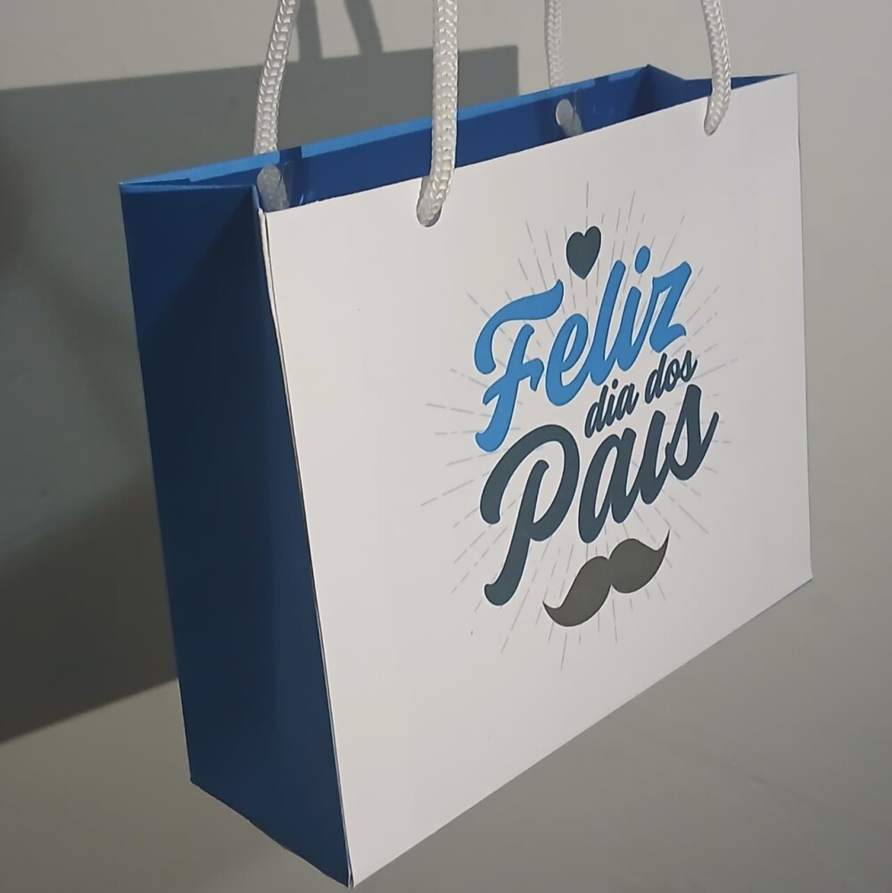 Sacola para Lembrancinha Dia dos Pais | Papel Offset | Kit com 10