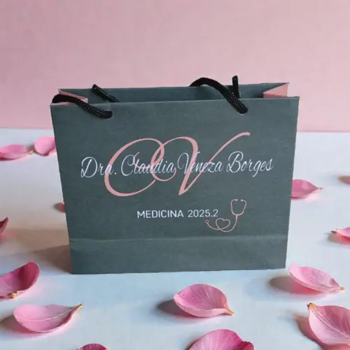 Sacola de Papel Personalizada com Logo - Pacote com 30 Unidades