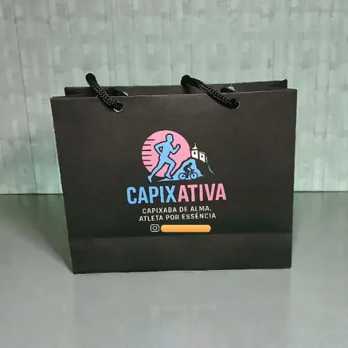 Sacola de Papel Personalizada com Logo - Pacote com 30 Unidades