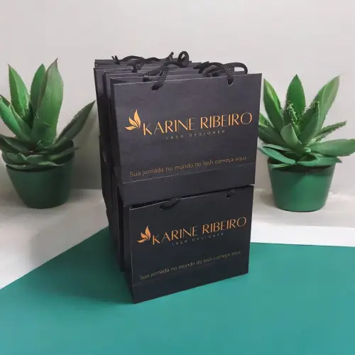Sacola de Papel Personalizada com Logo - Pacote com 30 Unidades