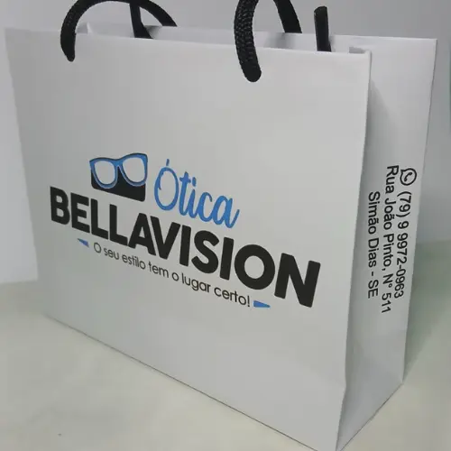 Sacola de Papel Personalizada com Logo - Pacote com 30 Unidades