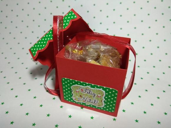 Caixinha de natal - com biscoitos