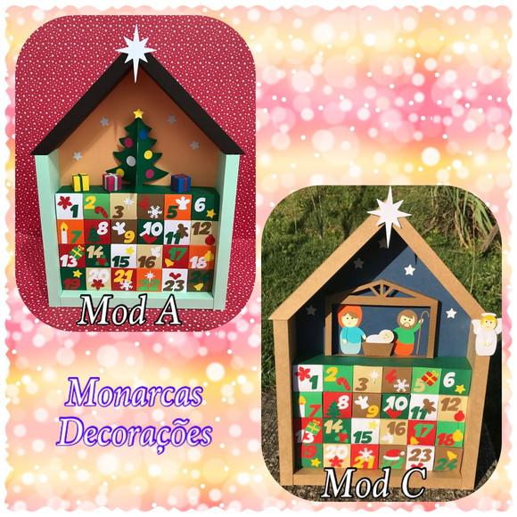Calendário do Advento com Doces - Vermelho - Mod B