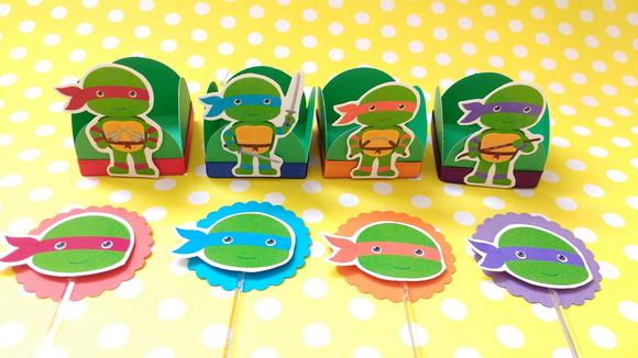 Forminhas + toppers - Tartaruga ninja