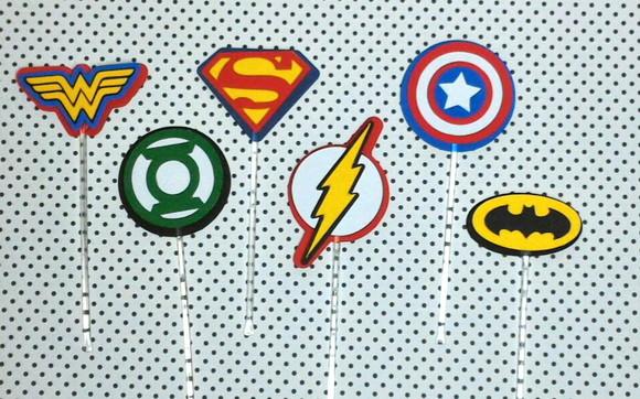 Kit 20un - Topper - Liga da Justiça Scrap