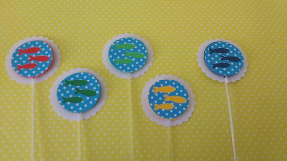 Kit 20un -topper - Peixinhos