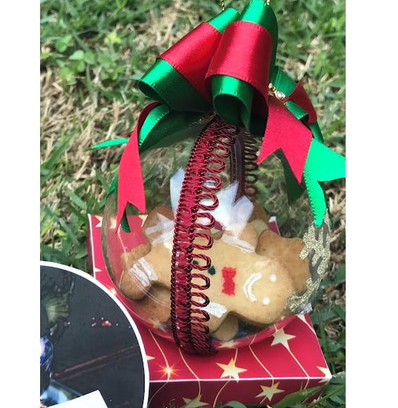 Kit 4un Bola de Natal - Acrílico com Biscoito