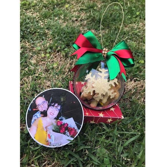 Kit 4un Bola de Natal - Acrílico com Biscoito