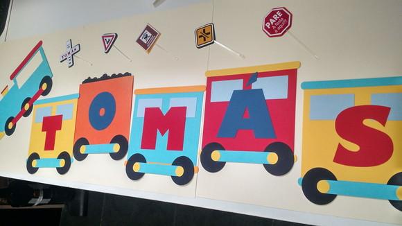 Kit Bandeirola e Topper - Trem e Placas