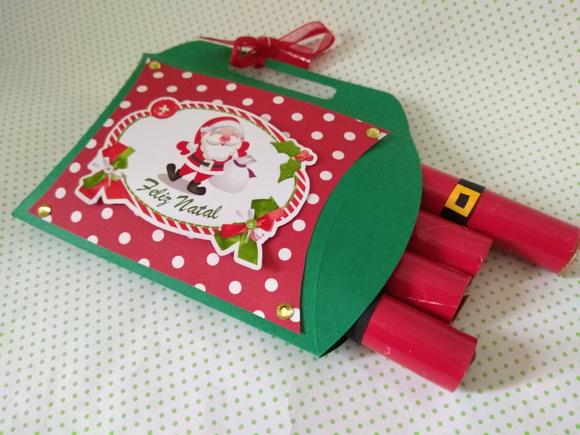Mini sacola de Natal com 4 chocolates