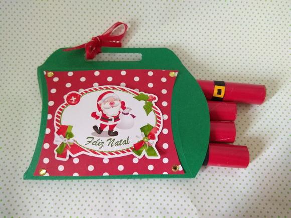 Mini sacola de Natal com 4 chocolates