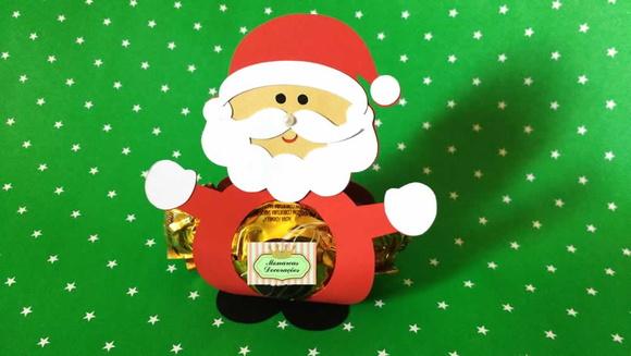 Porta bombom - Papai Noel com bombom