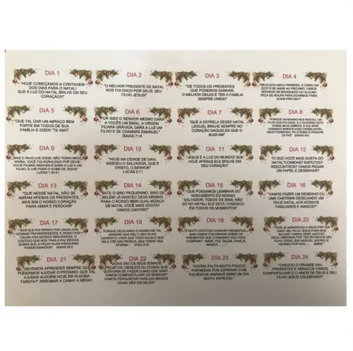 Calendário do Advento com Doces - Kraft - Mod. c
