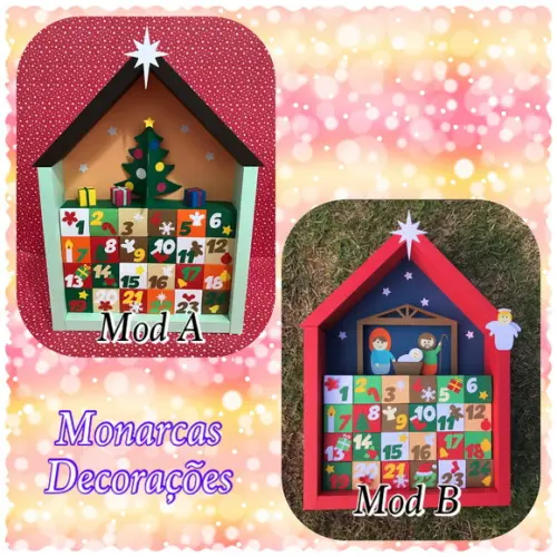 Calendário do Advento com Doces - Kraft - Mod. c