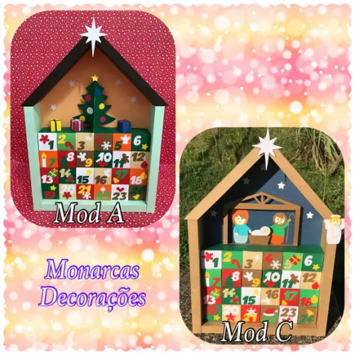 Calendário do Advento com Doces - Vermelho - Mod B