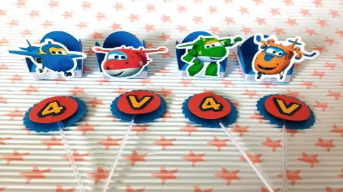 Kit 20un - Forminha + Topper - Super Wings