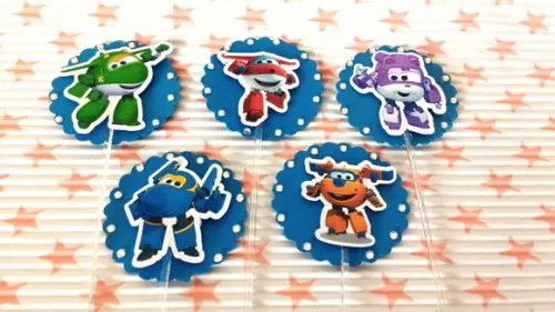 Kit 20un - Topper para Cupcake - Super Wings