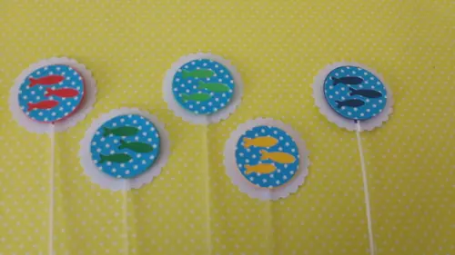 Kit 20un -topper - Peixinhos
