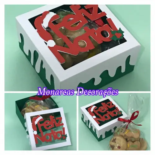 Kit 5un - Caixinha de Natal com Biscoitos Mod. 4