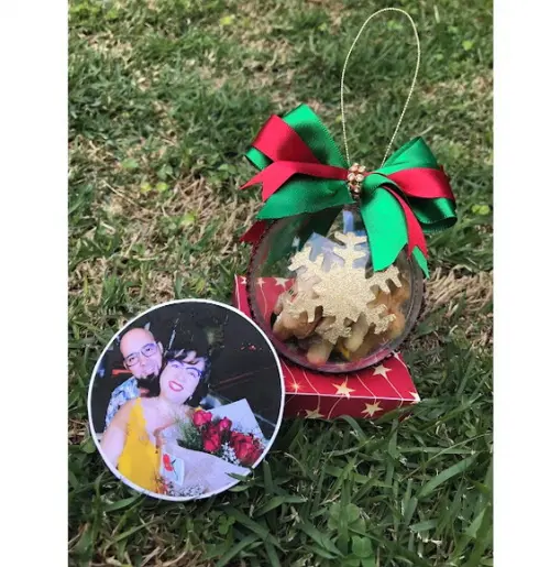 Kit 4un Bola de Natal - Acrílico com Biscoito