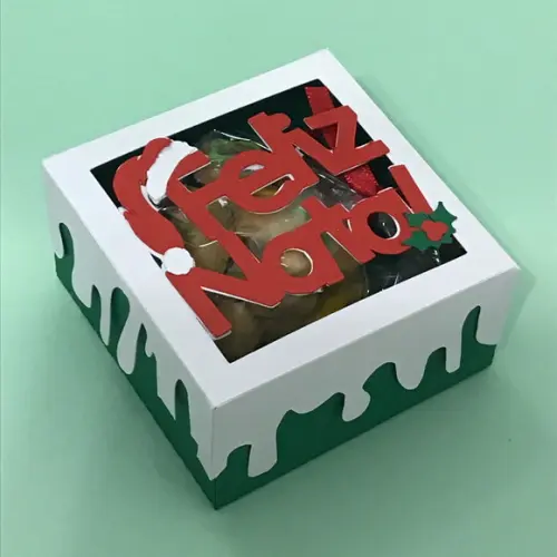 Kit 5un - Caixinha de Natal com Biscoitos Mod. 4